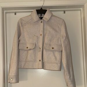 Zara Cream Utility Jacket with Gold Buttons